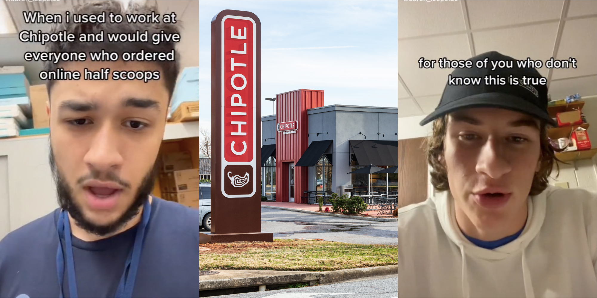 former chipotle worker reveals that they half scoop online orders tiktok