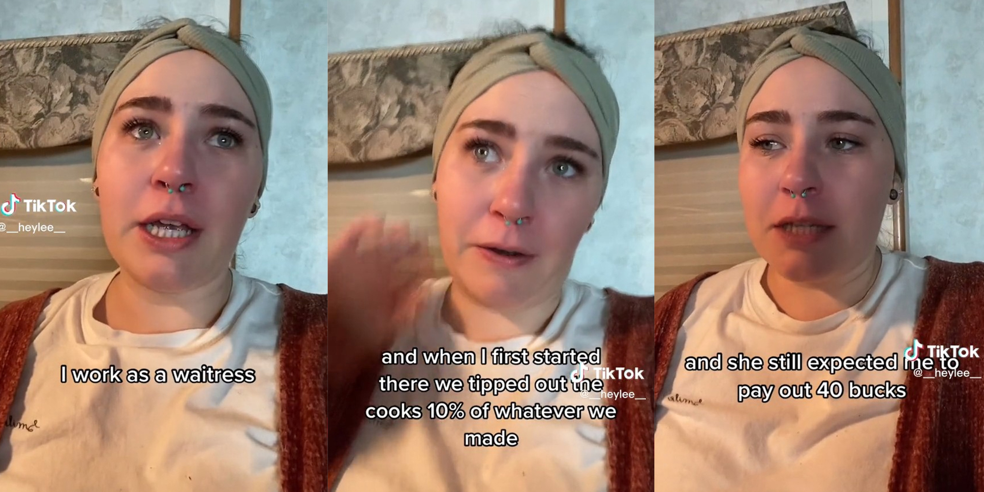 Waitress says she had to tip out the cooks $25 after only working for two hours