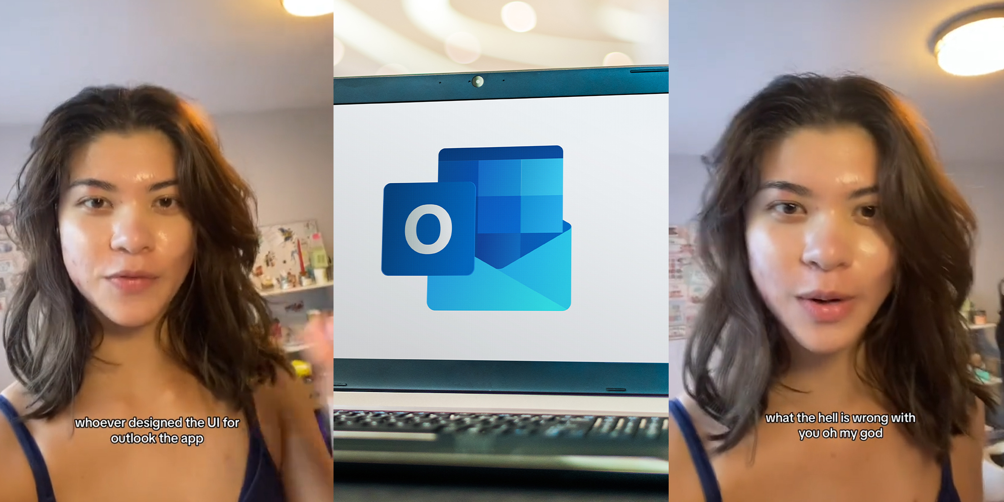 Worker tries to log out of Microsoft Outlook account. She has to click 'Delete Your Account'