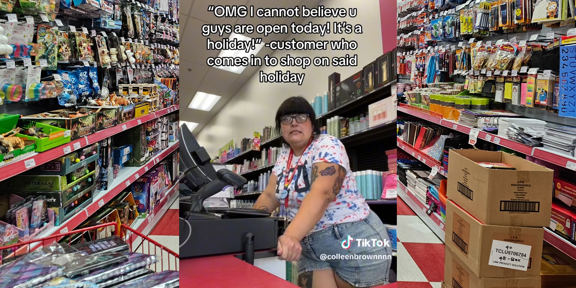 woman working register