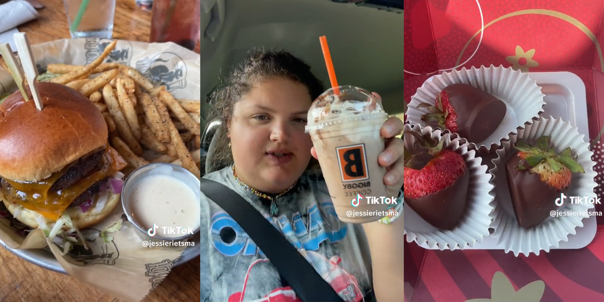 young woman with free birthday food