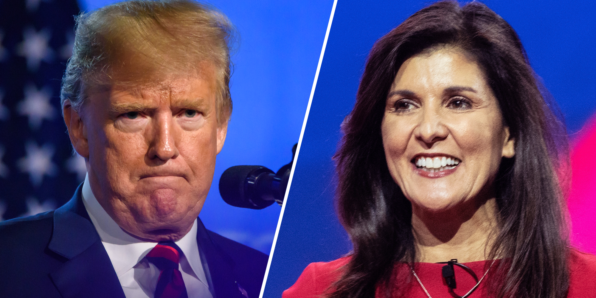 Donald Trump(l), Nikki Haley(r)