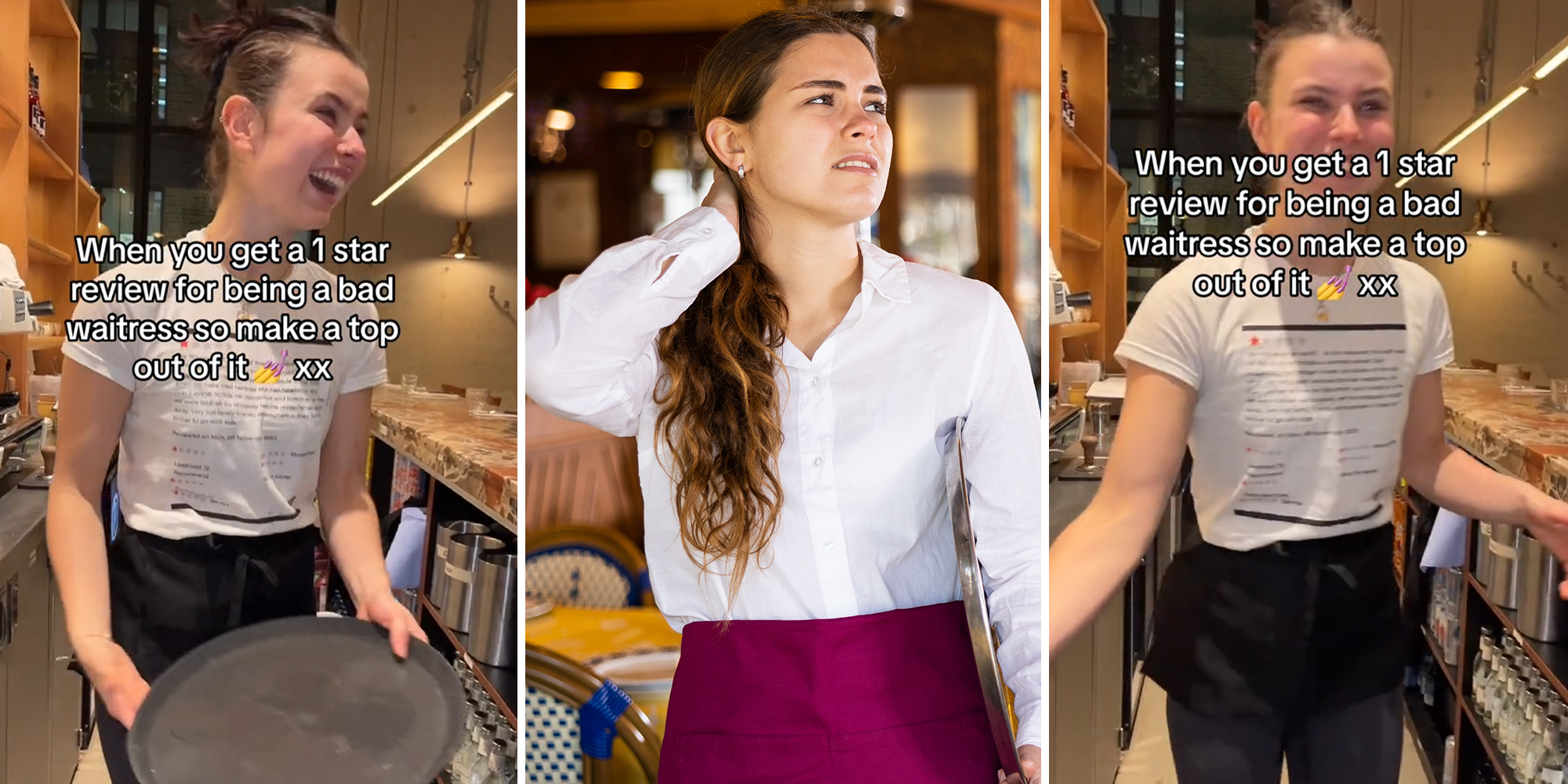 Server turns a 1-star review she received from angry customer into a T-shirt to wear to work