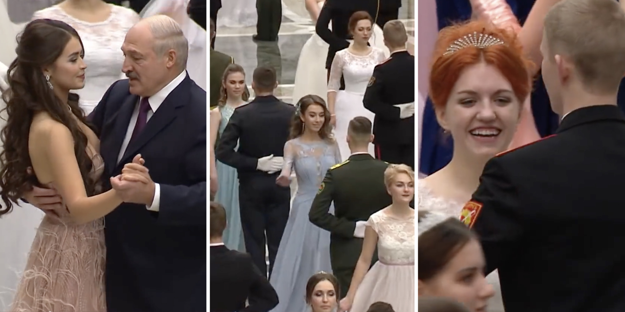 Couple dancing(l+r), Group dancing(c)