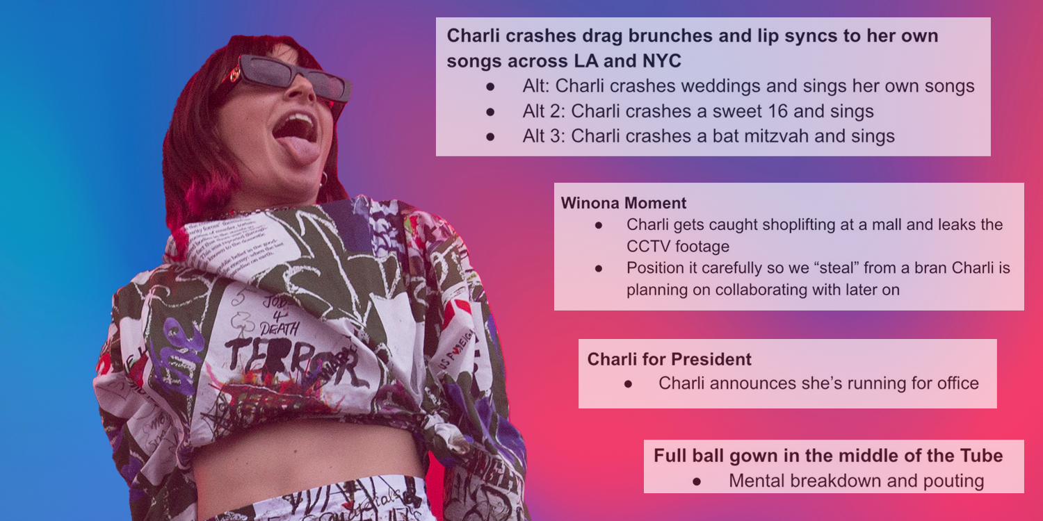 charli xcx leaked publicity ideas