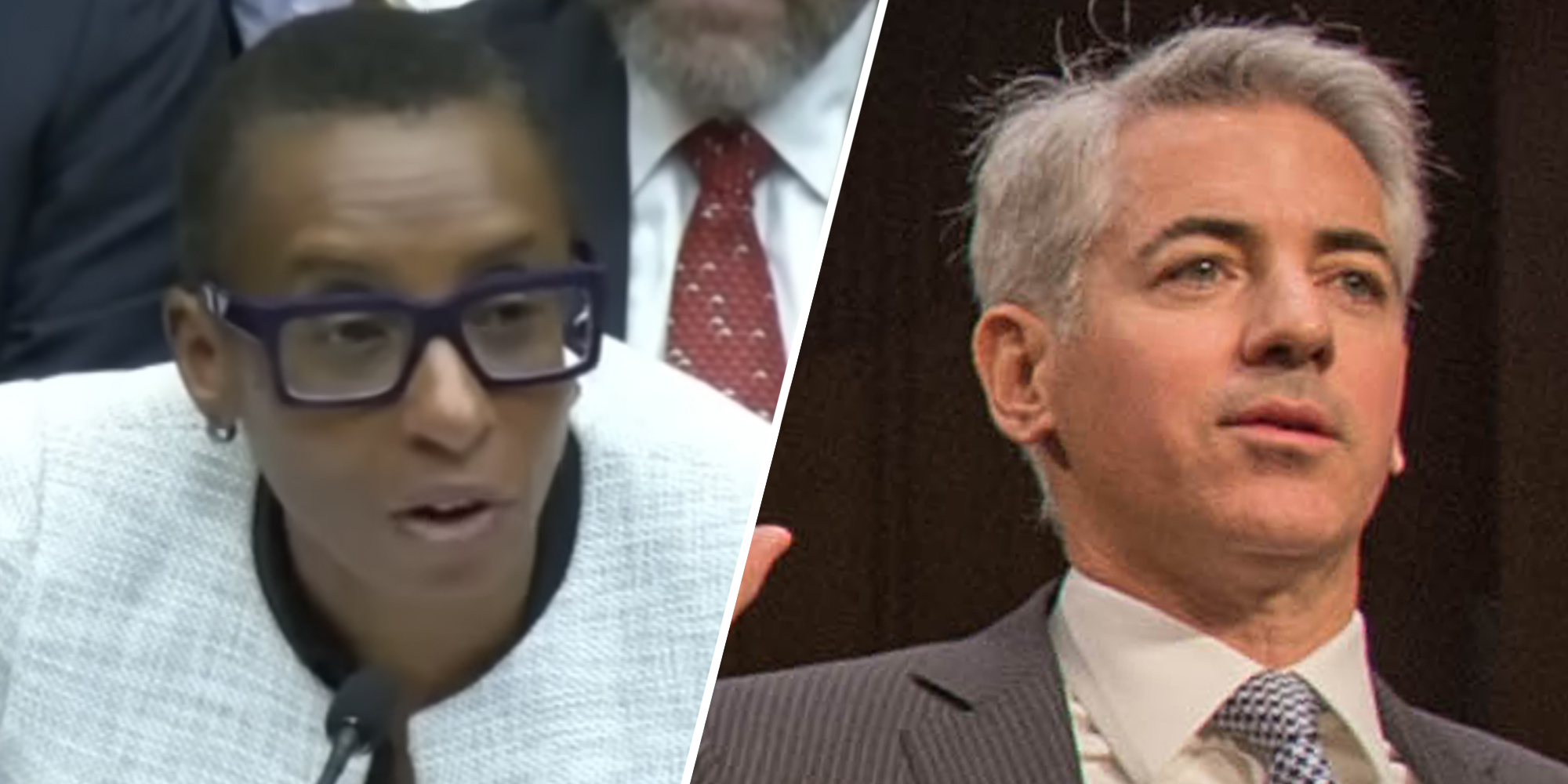 Claudine Gay(l), Bill Ackman(r)