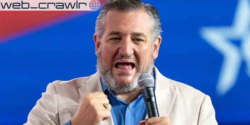 Ted Cruz speaks into mic