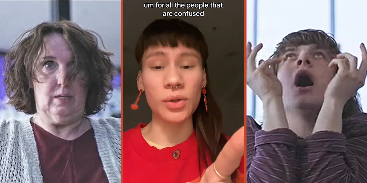 The OA dance scene (l) person speaking with caption "um for all the people that are confused" (c) The OA dance scene (r)