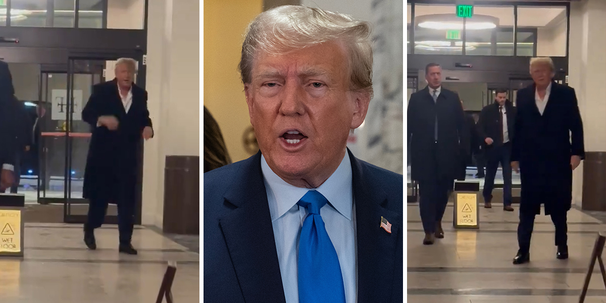 Donald Trump walking (l) Donald Trump (c) Donald Trump walking (r)