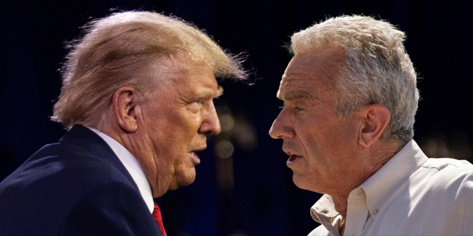 Donald Trump (l) Robert F Kennedy Jr (r)
