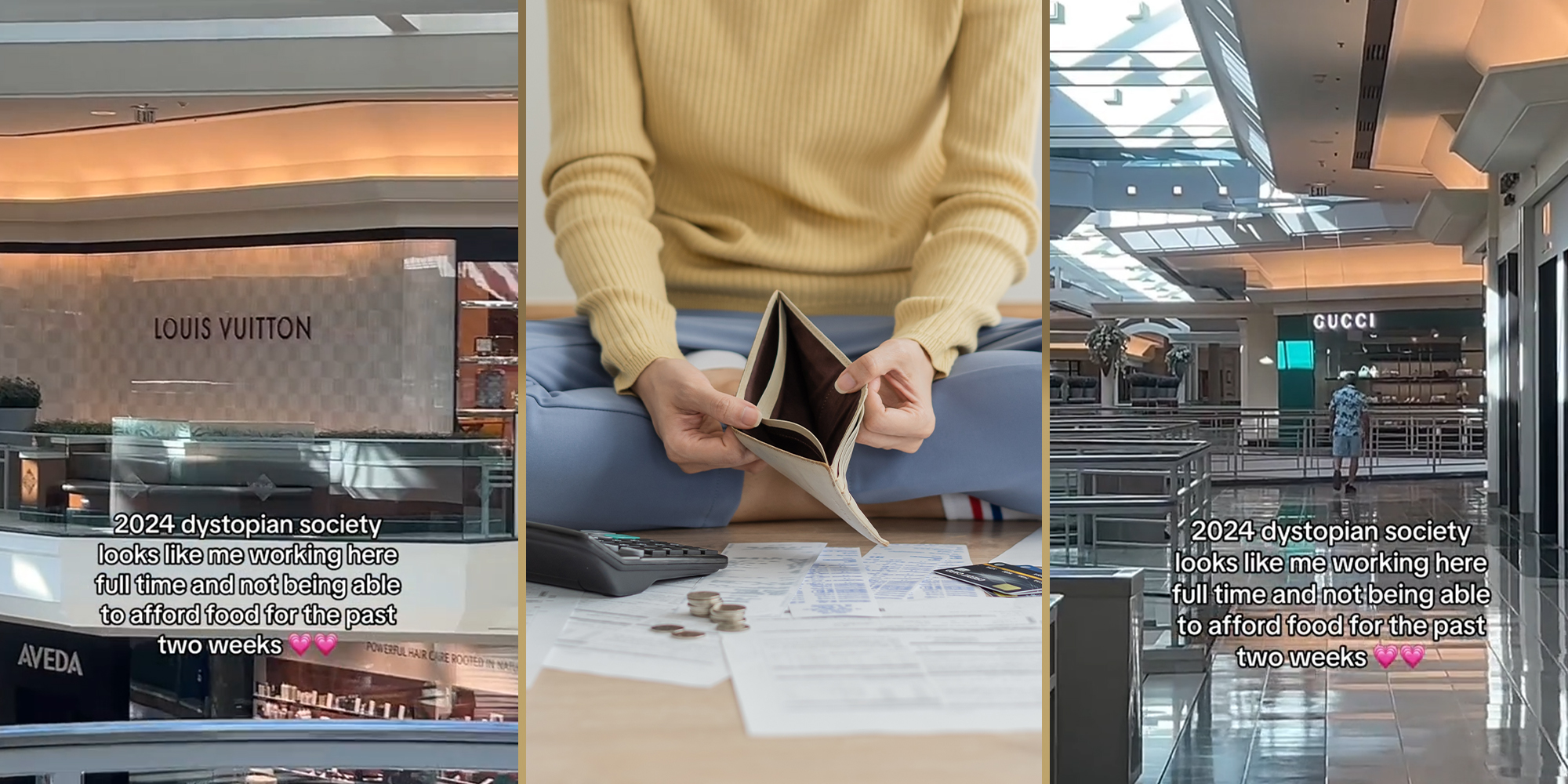 Worker works at mall with luxury stores like Gucci, Louis Vuitton, and Tesla but can’t afford food for the last 2 weeks