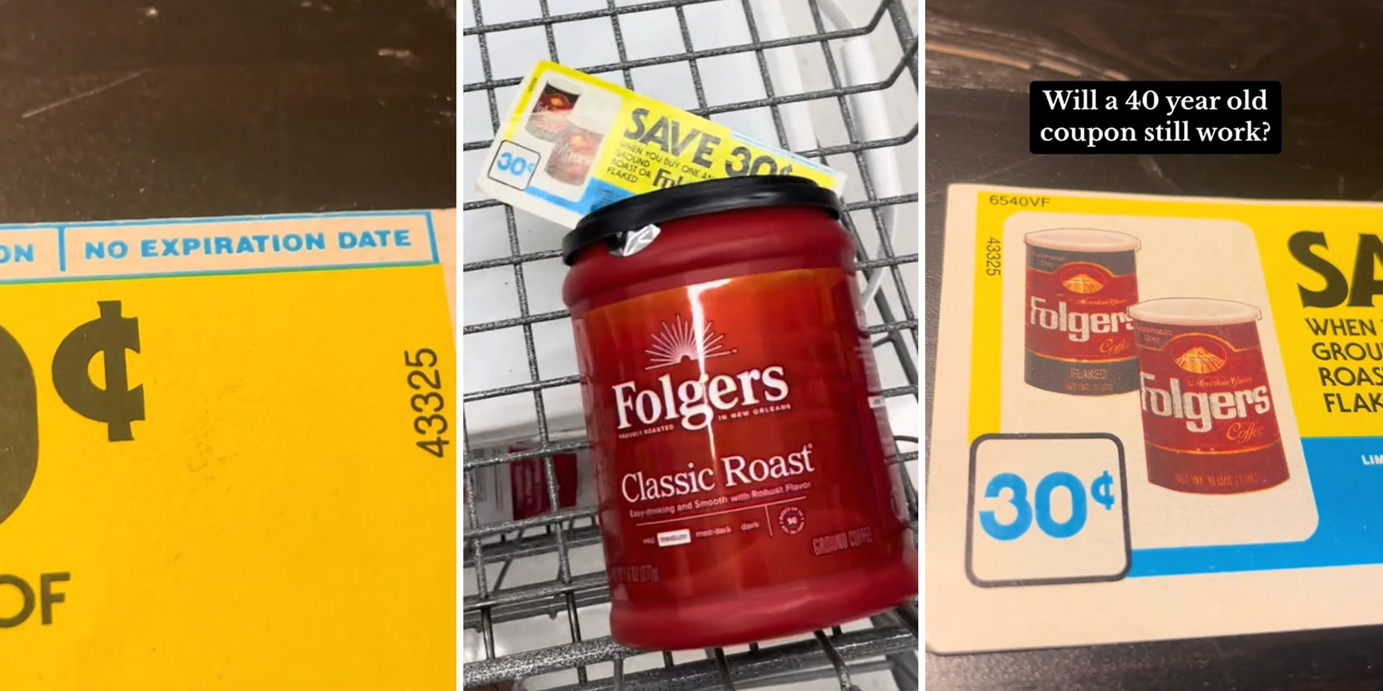 Folgers customer tries using a coupon from 1983 with no expiration date