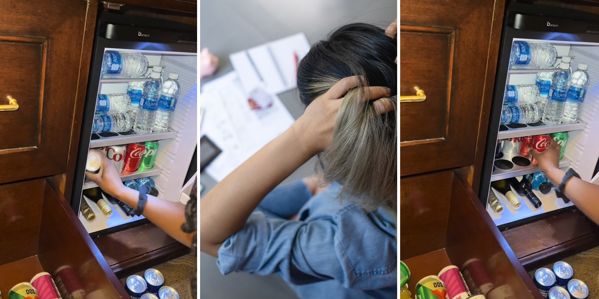 Woman issues warning about hotel minibar after being charged for putting own items in fridge