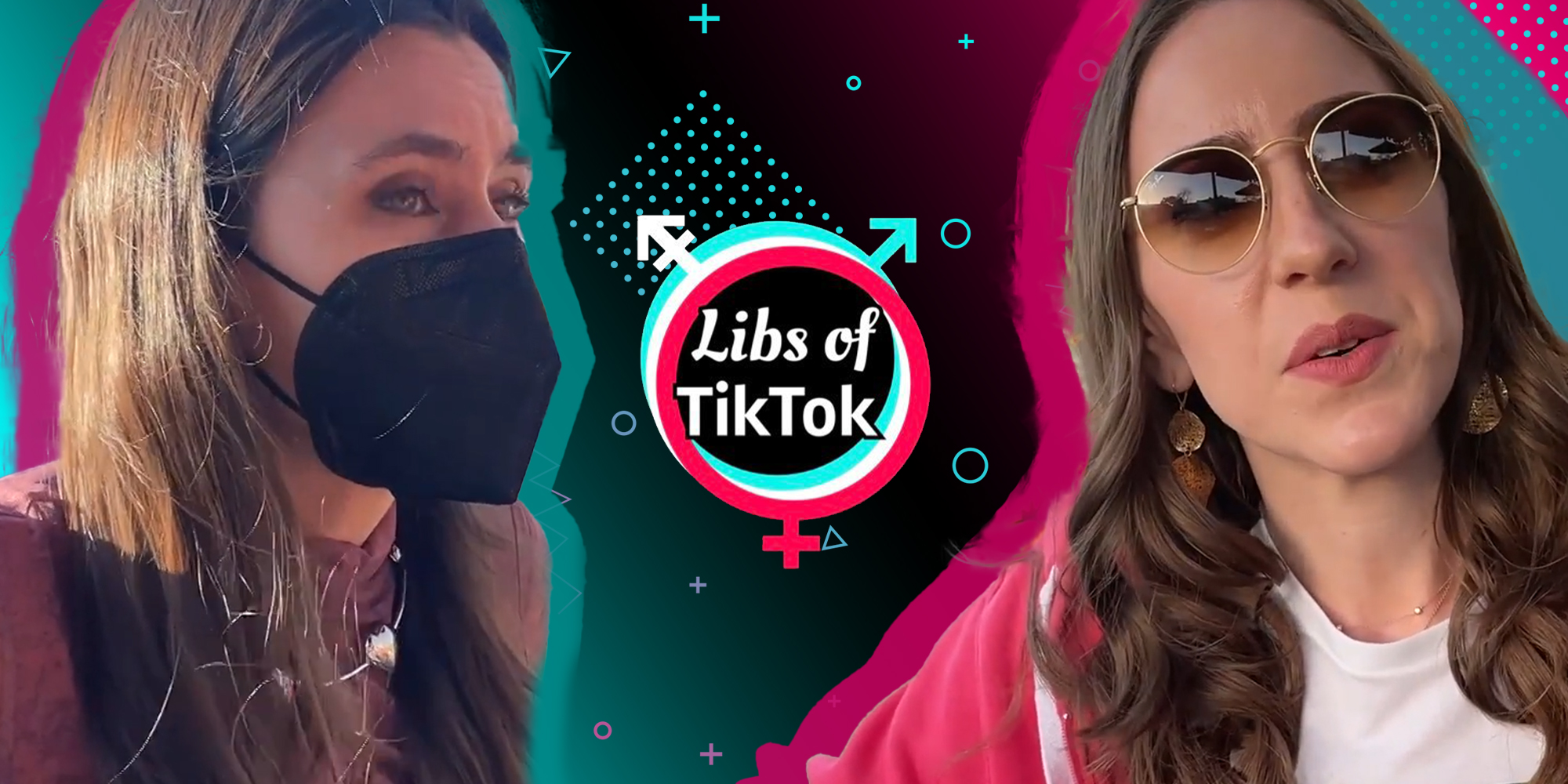 taylor lorenz and chaya rachaik next to libsoftiktok logo