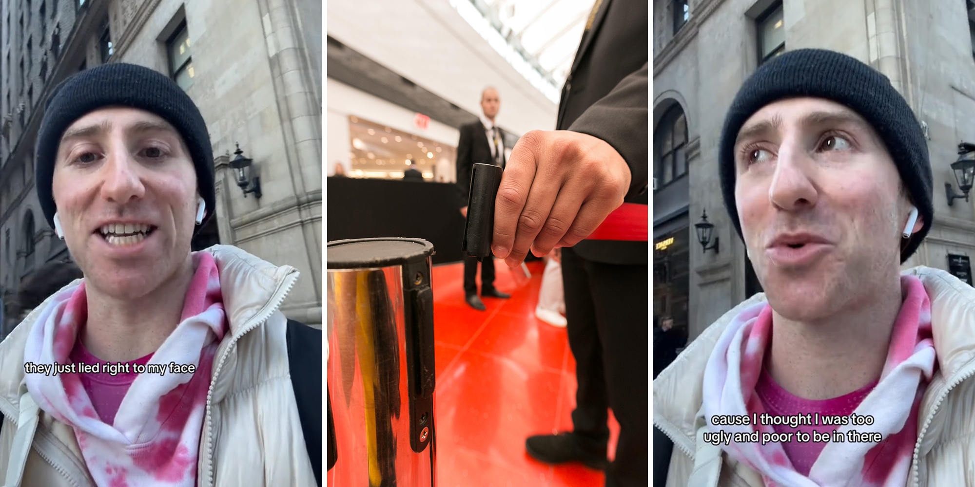 Man says luxury store lied to get him out