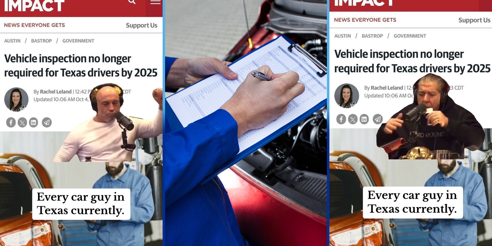 Viewers shocked after Texans realize they no longer have to get their cars inspected