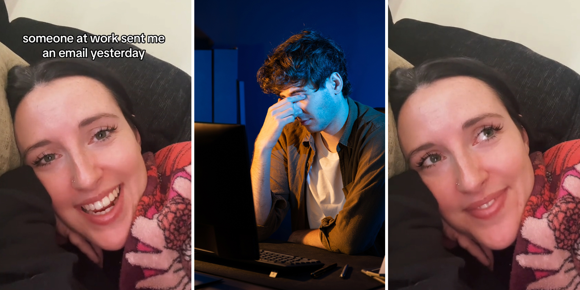 Woman gets email from co-worker handing-off long-forgotten project