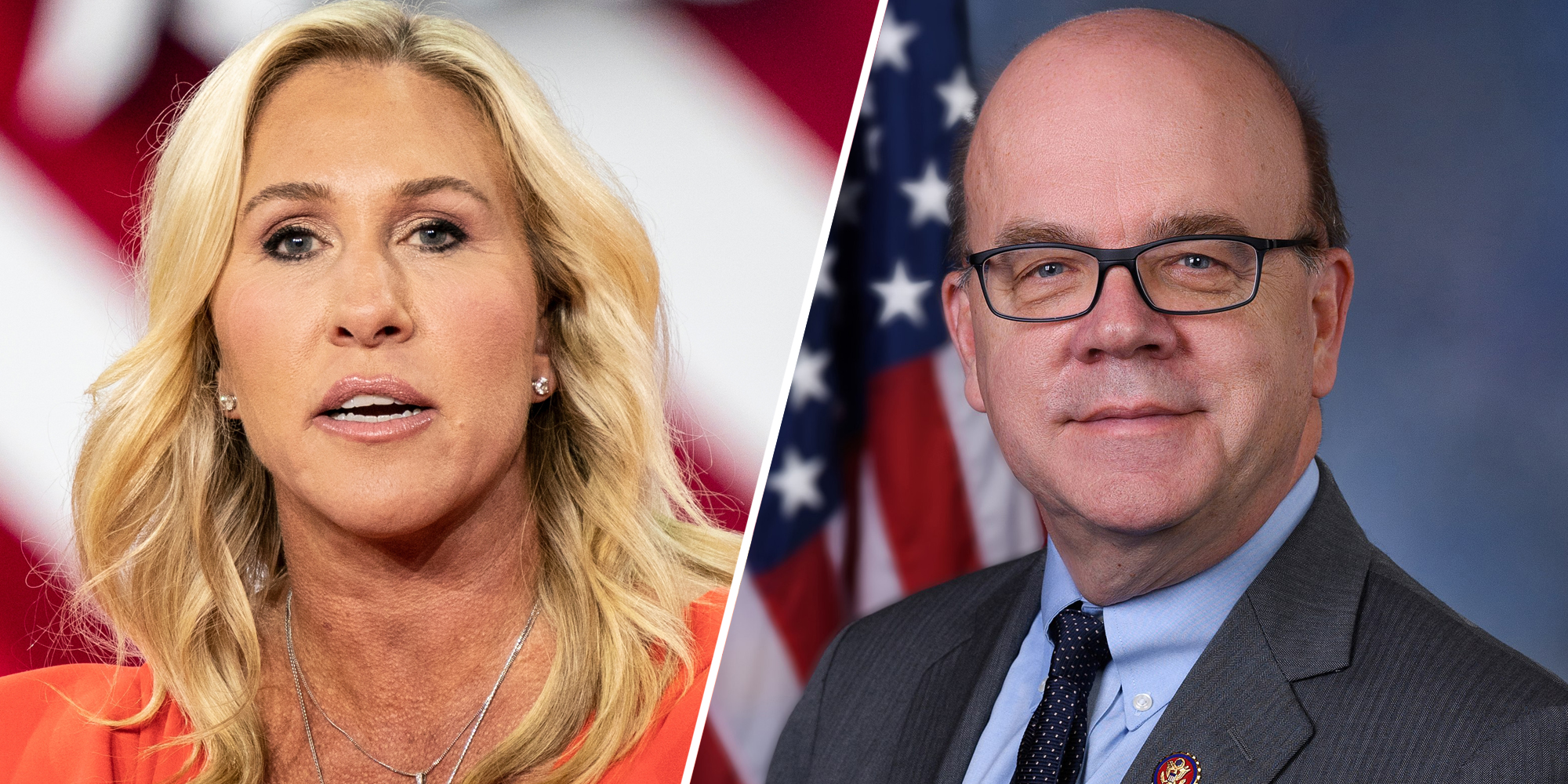 Marjorie Taylor Green(l), Jim McGovern(r)