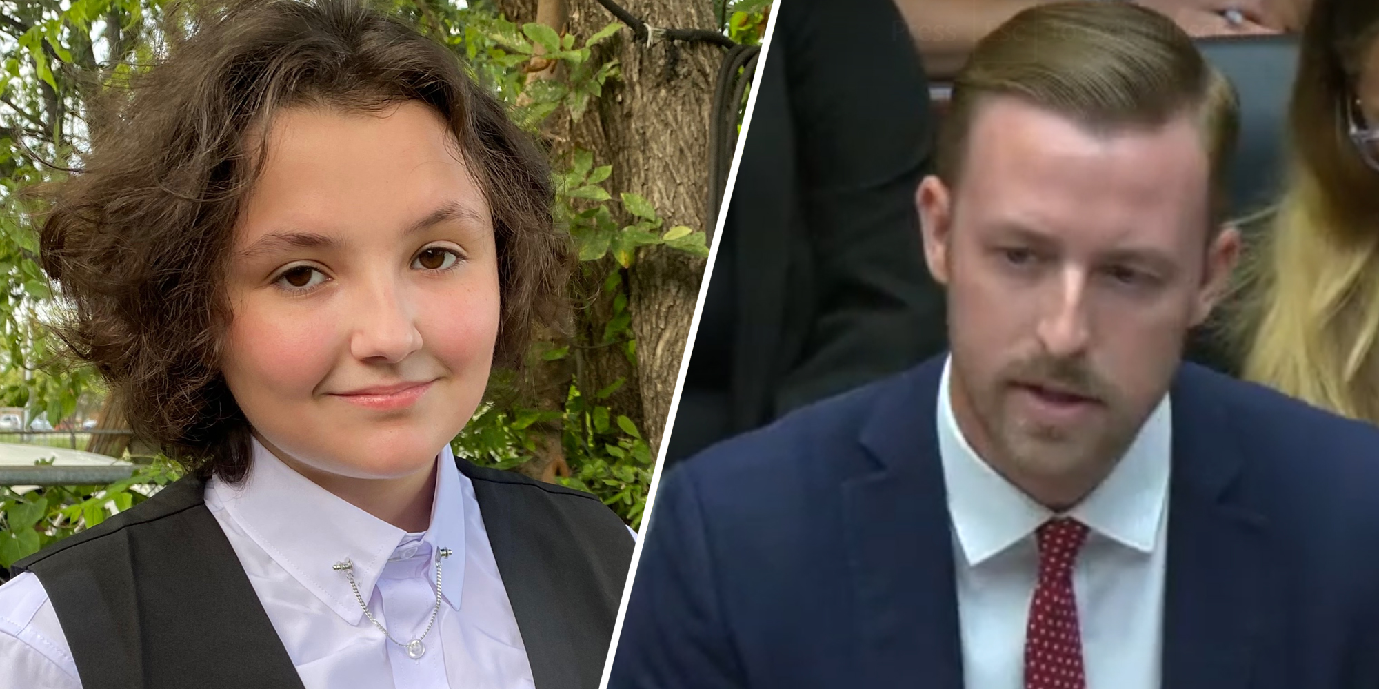 Nex Benedict(l), Ryan Walters(R)