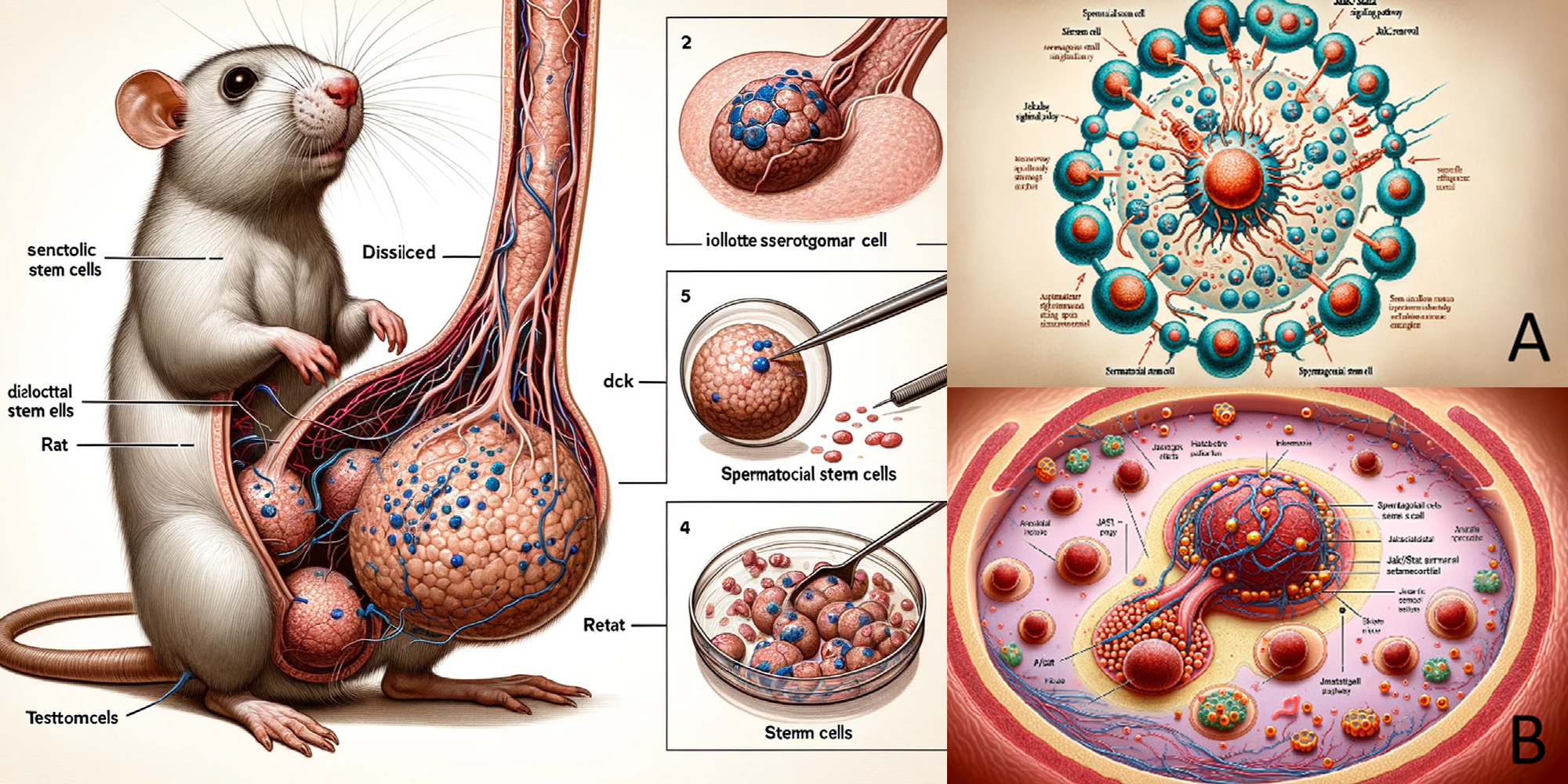 AI generated images of a rat and stem cells