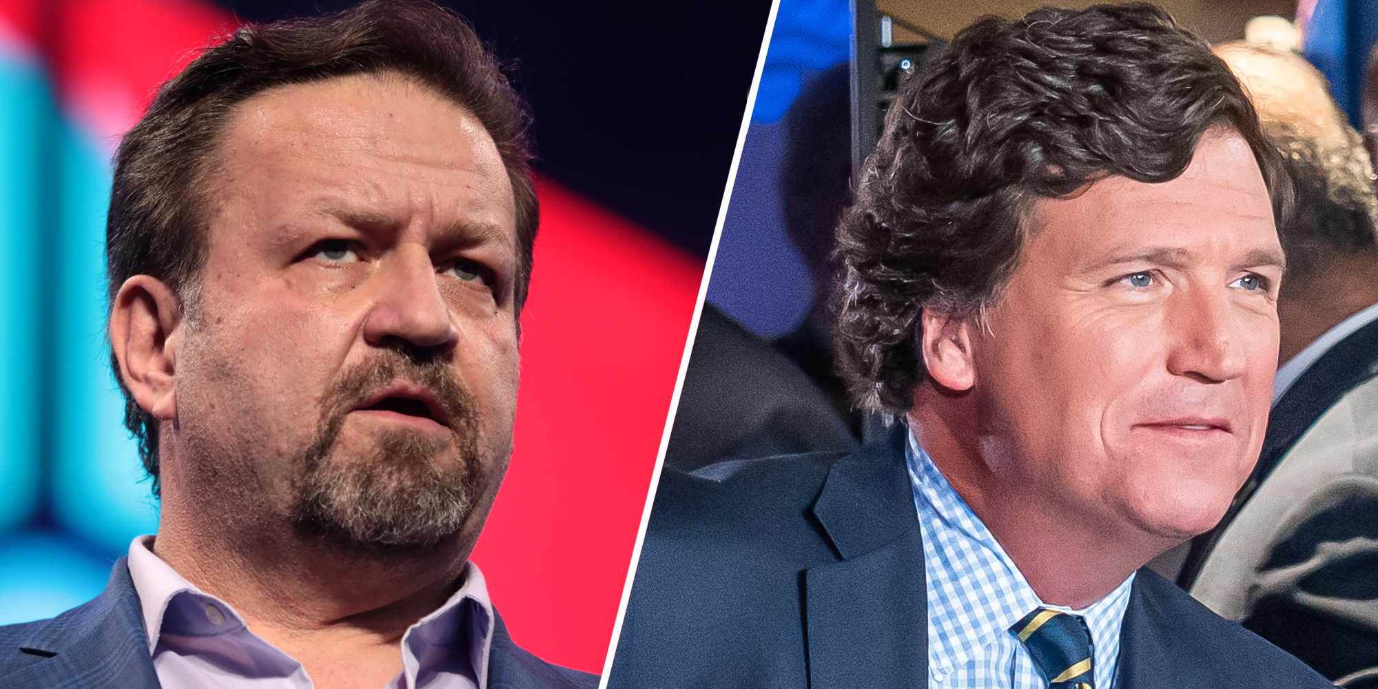 Sebastian Gorka(l), Tucker Carlson(r)