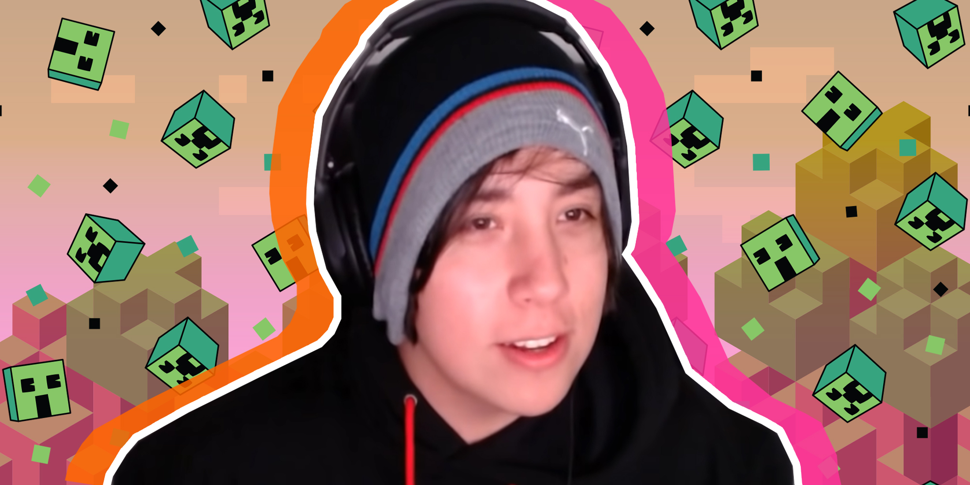 quackity on minecraft background