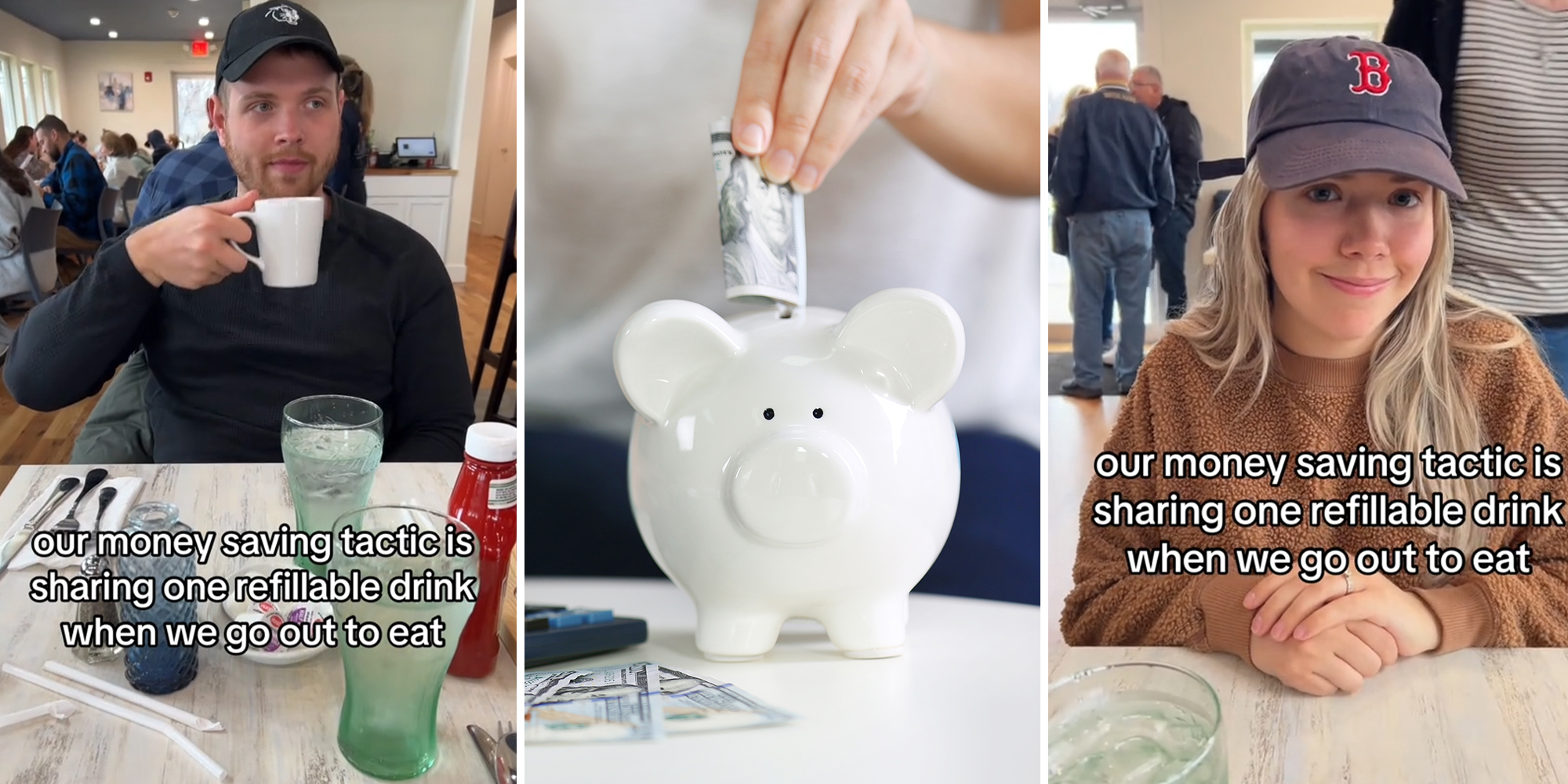 couple shares how they save money while eating out at restaurant