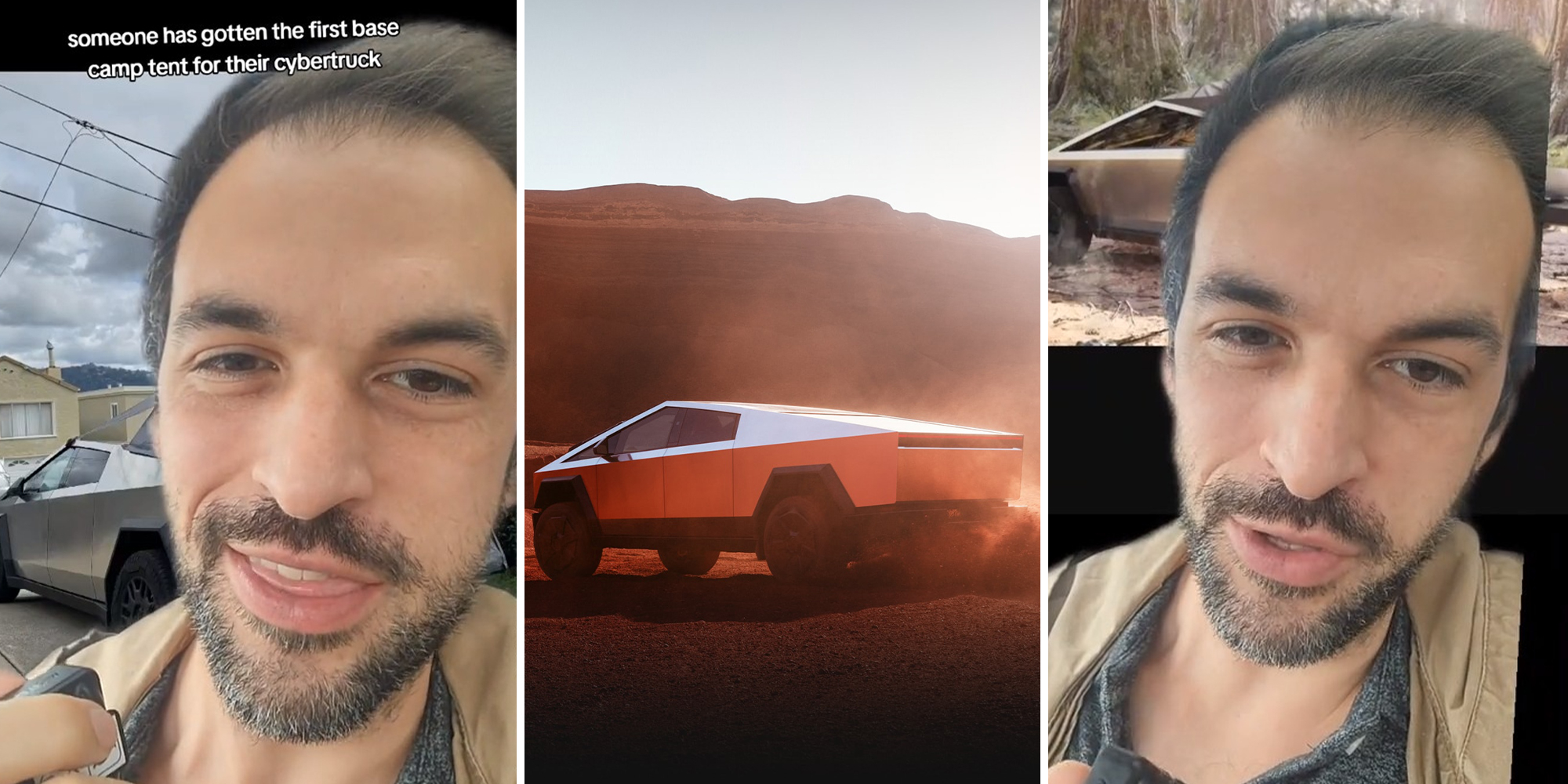 Viewers divided after Tesla Cybertruck owner receives first basecamp tent