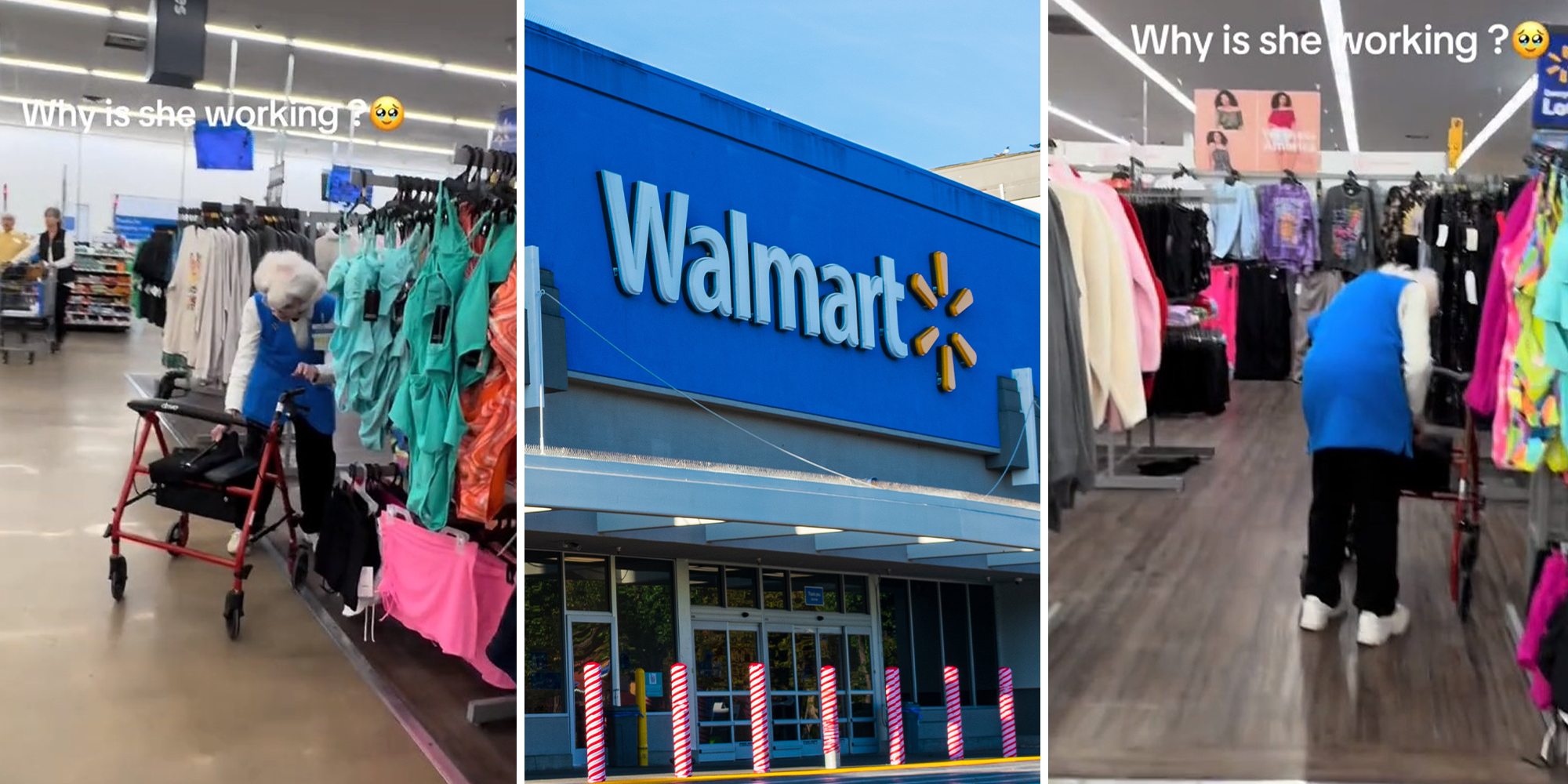 customer questions why elderly Walmart worker is still working