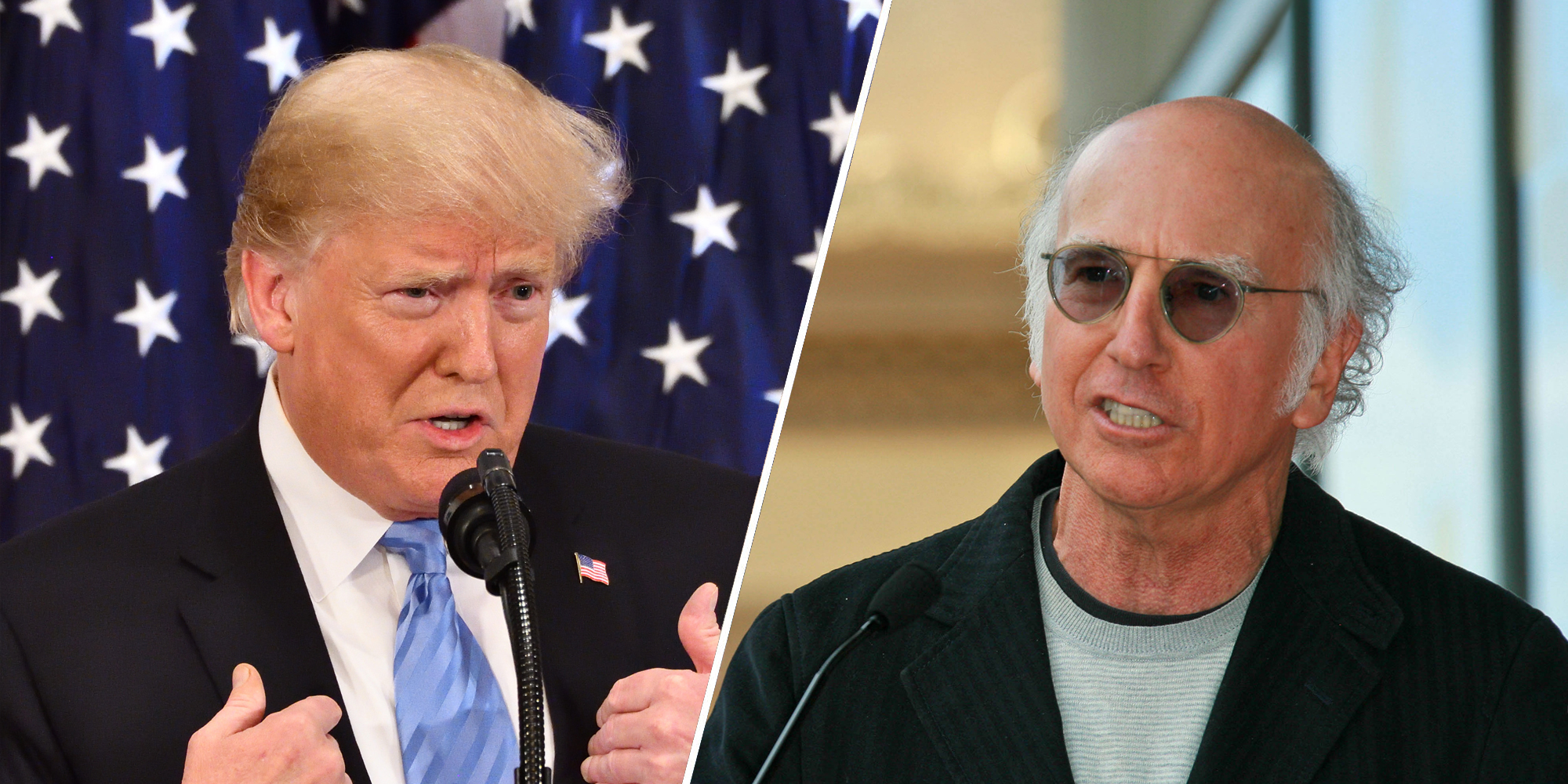 Donald Trump (l) Larry David (r)