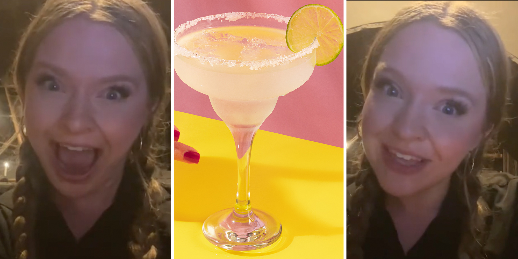 Woman talking(l+r), Margarita(c)