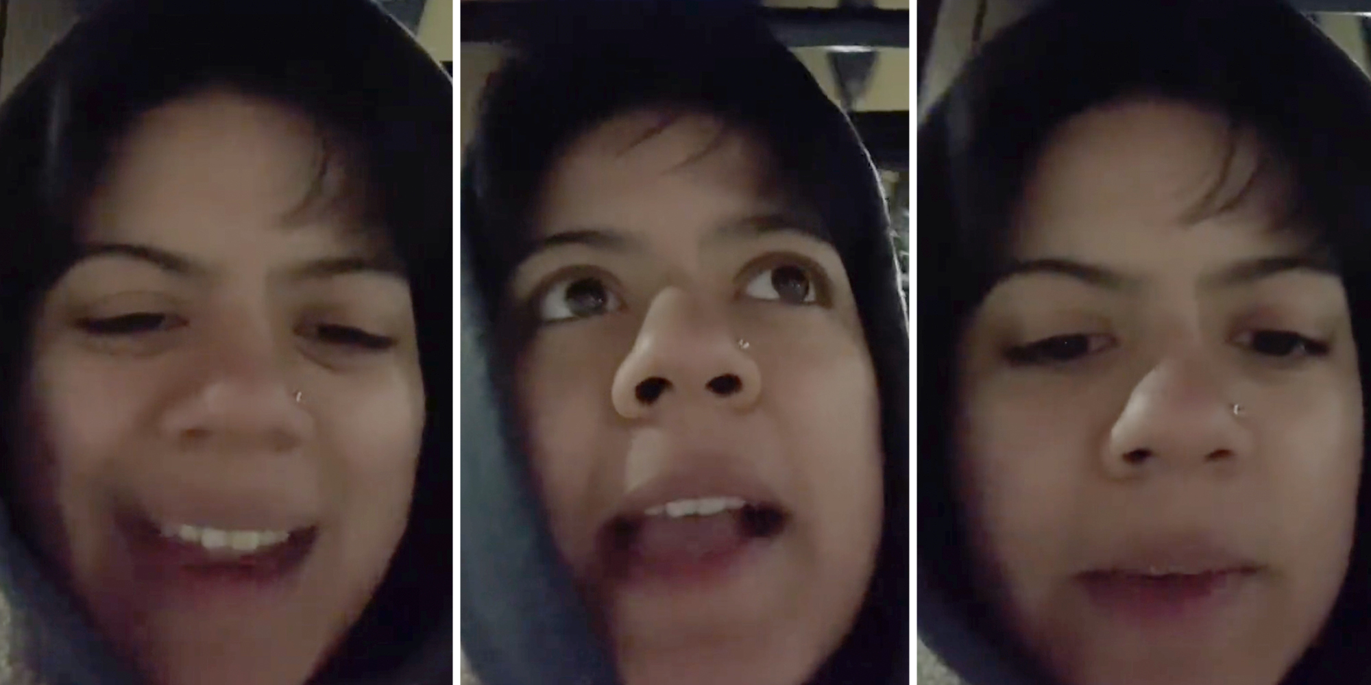 Person talking (three split)