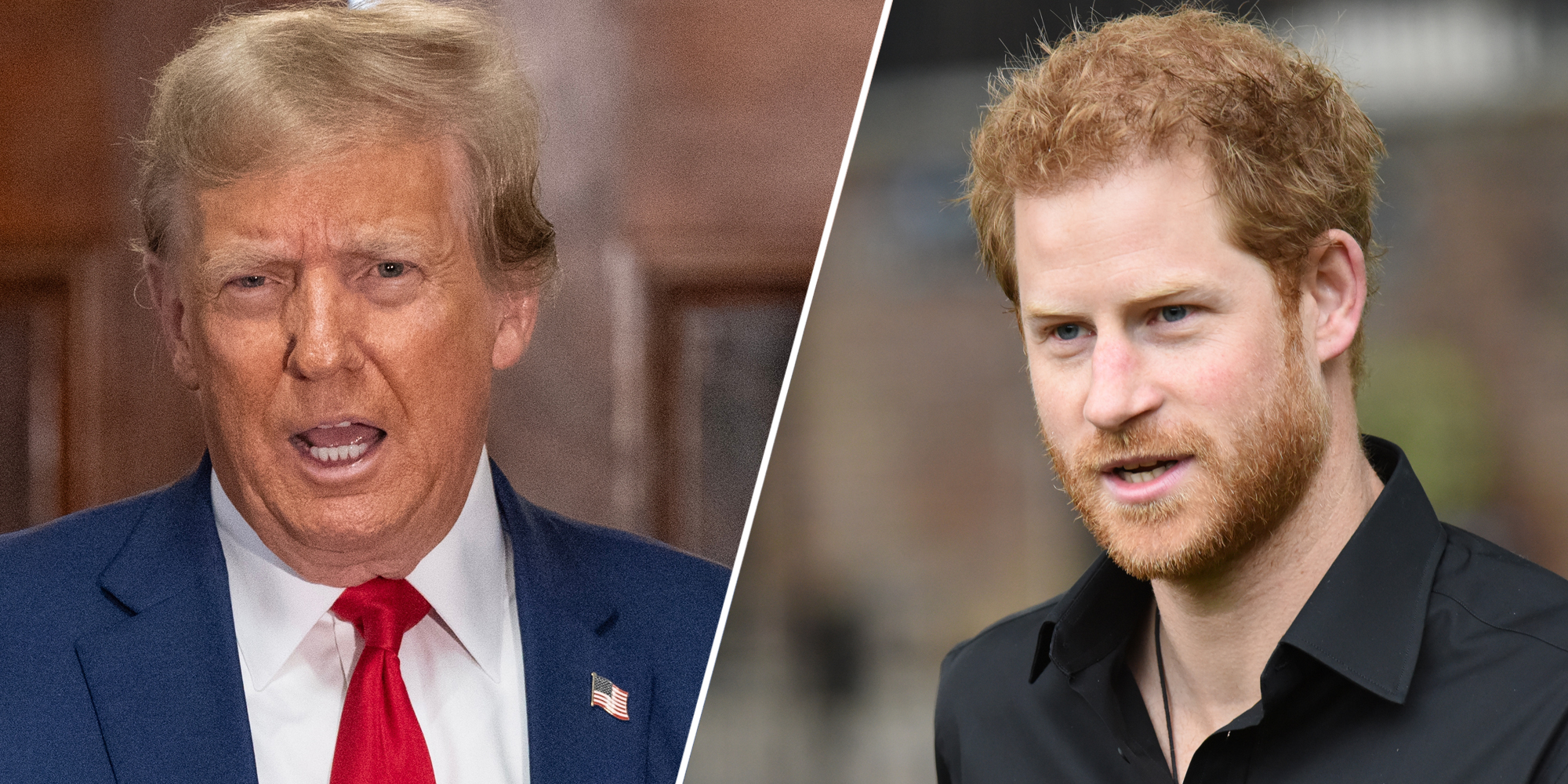 Donald Trump(l), Prince Harry(r)