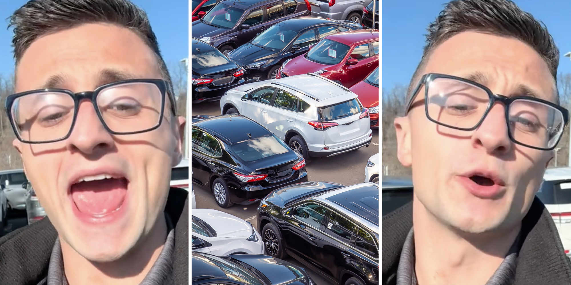 Man talking(l+r), Cars(c)