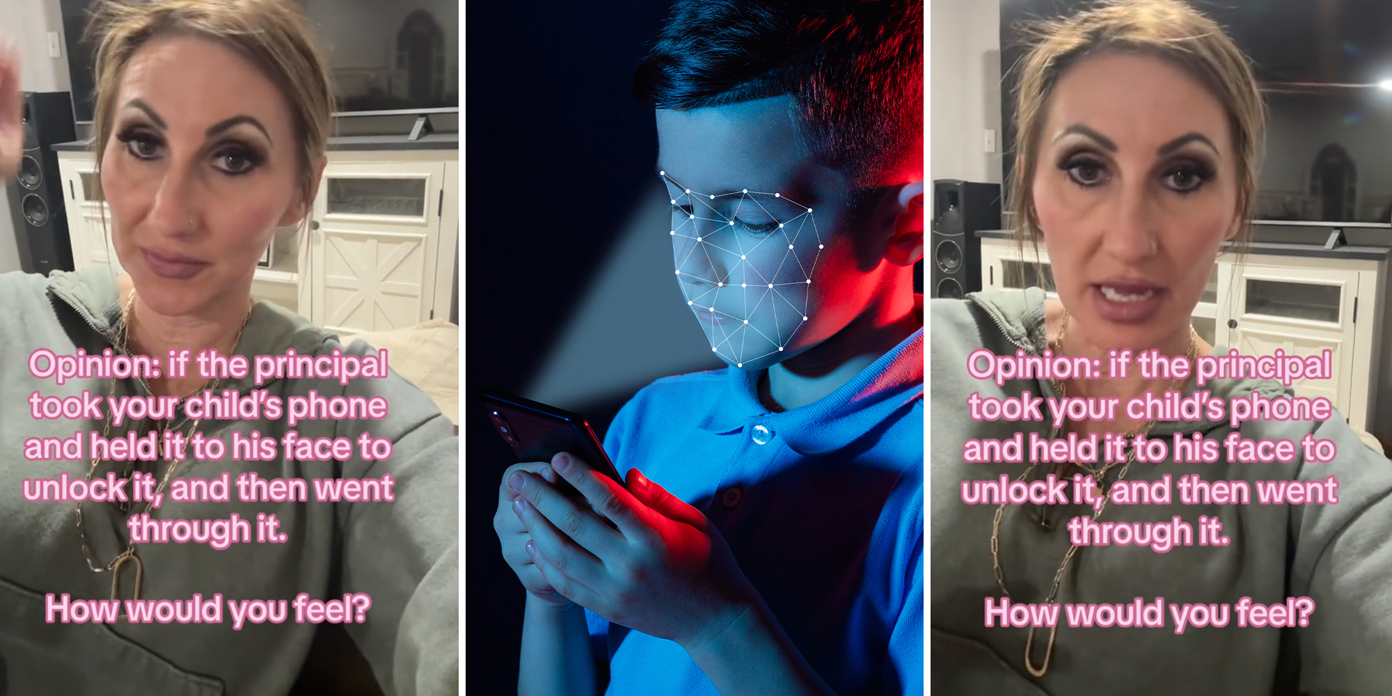 Mom says school principal held phone against child's face to unlock it