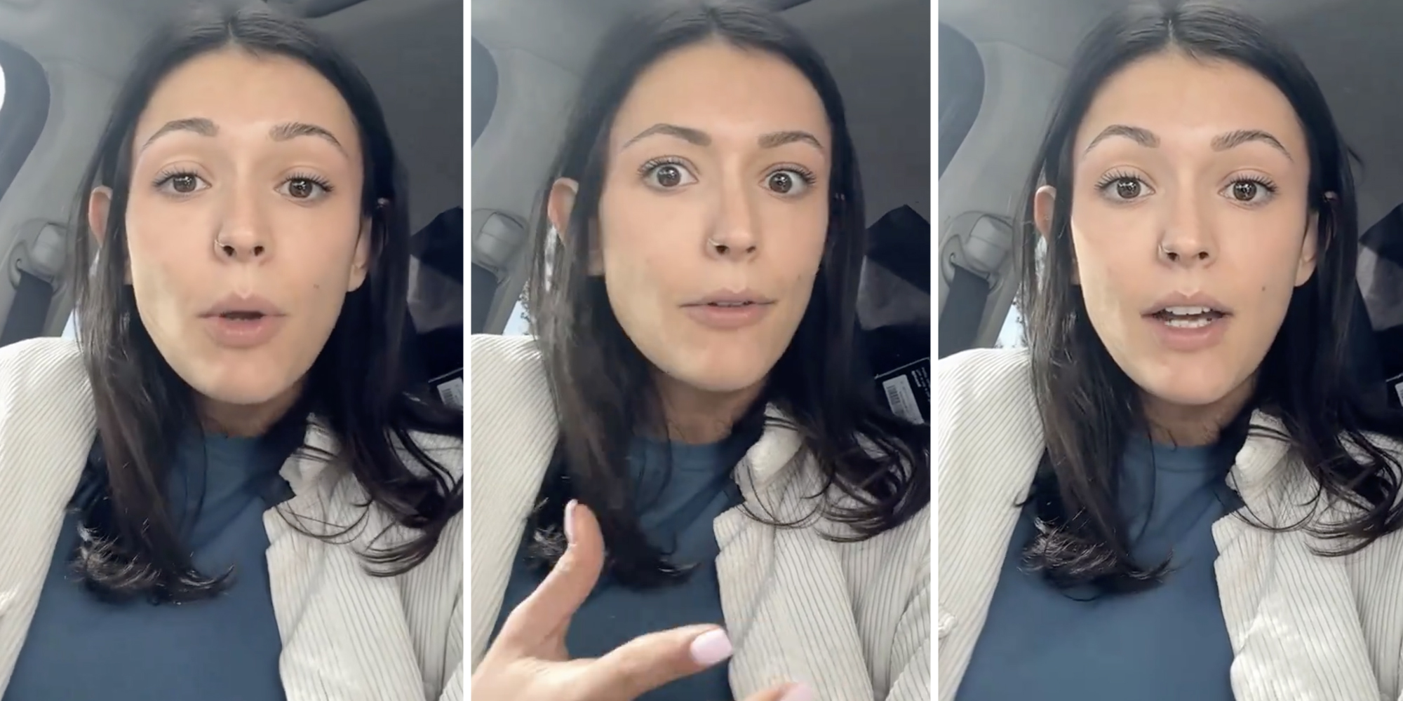 woman talking(three split)