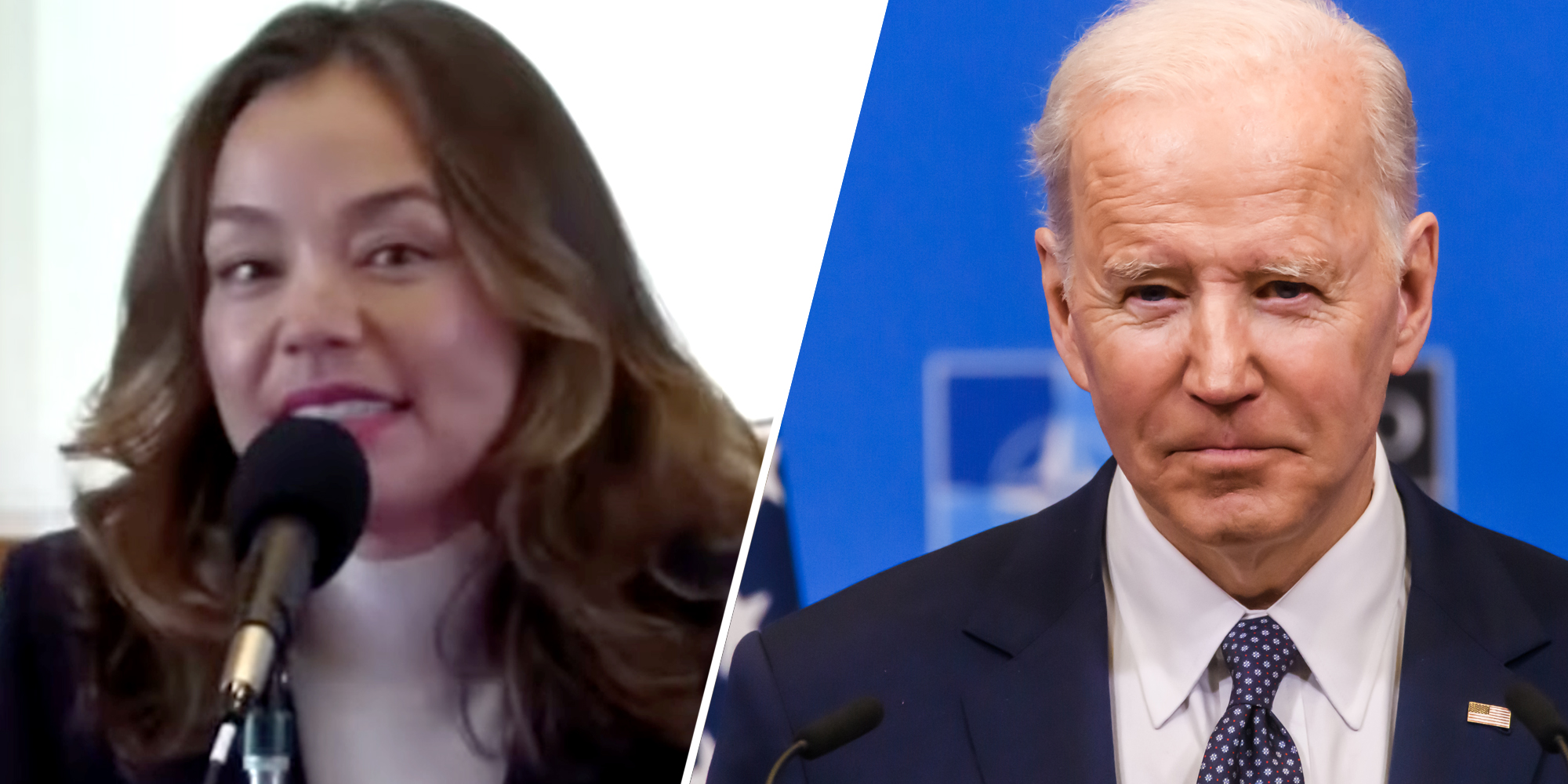Nicole Shanahan(l), Joe Biden(r)