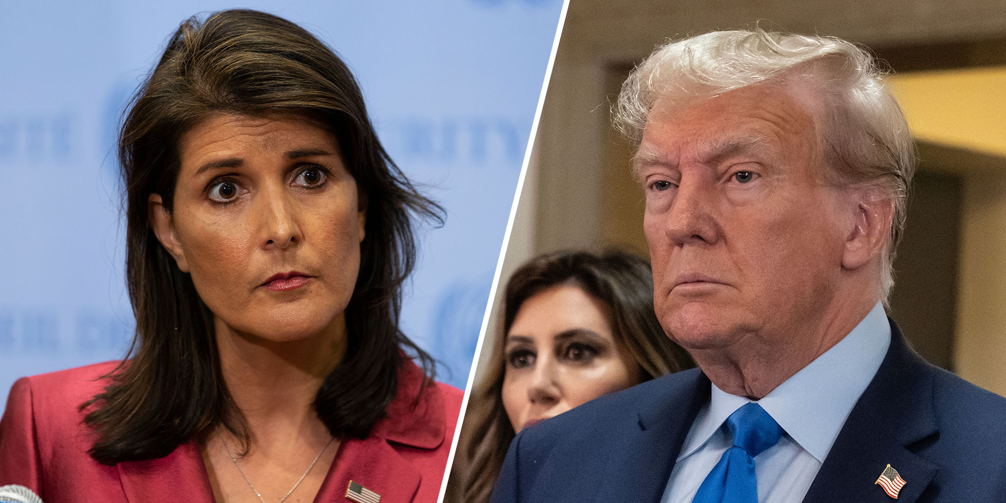 Nikki Haley(l), Donald Trump(r)