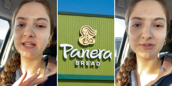 Woman talking(l+r), Panera Bread(c)