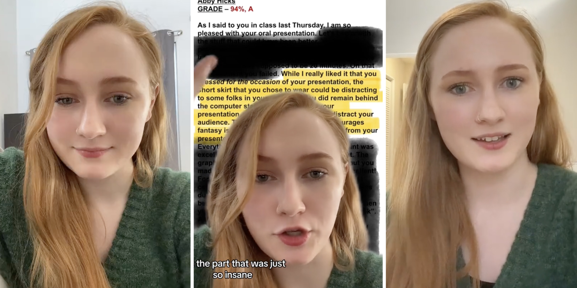 Woman talking(l+r), Woman pointing to email(c)