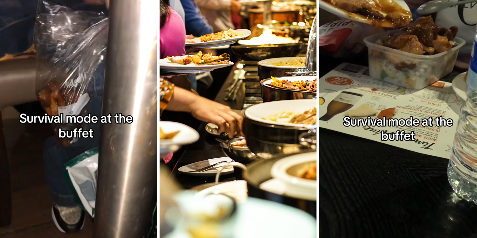 man goes ‘grocery shopping’ at buffet