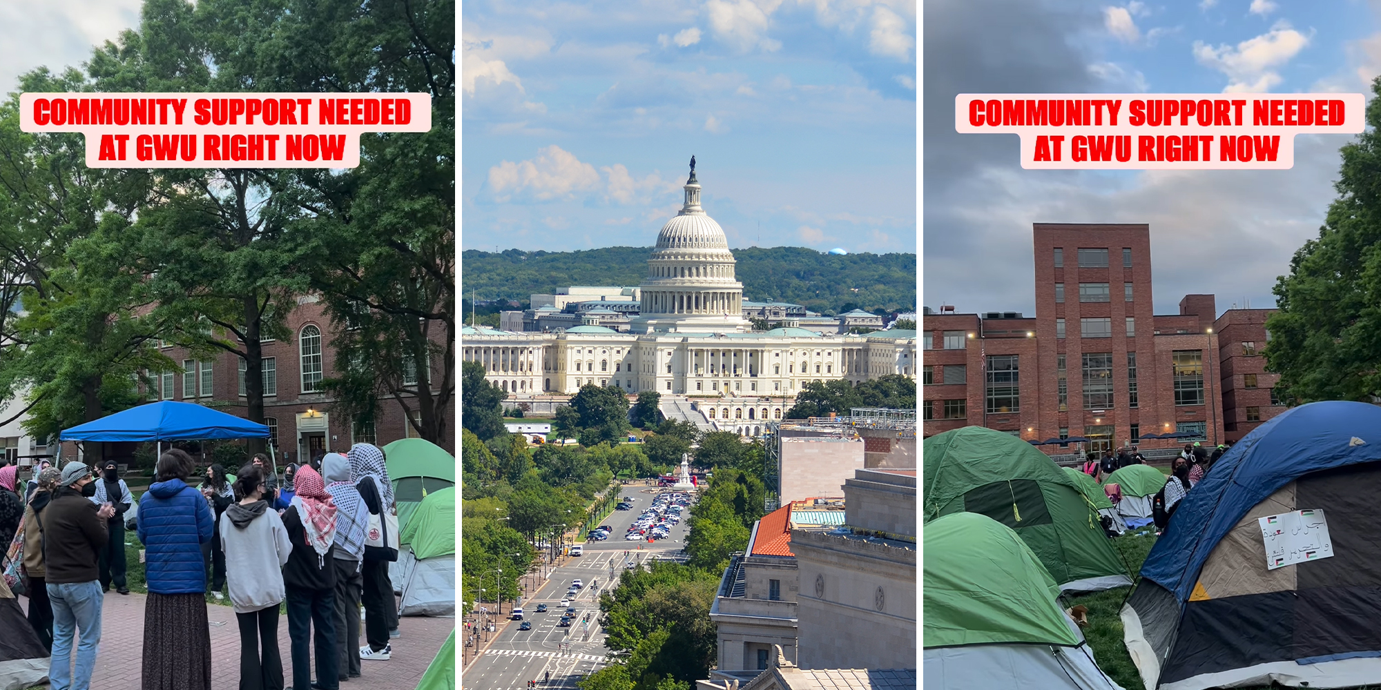 Multiple D.C. Universities create protest encampment at George Washington University