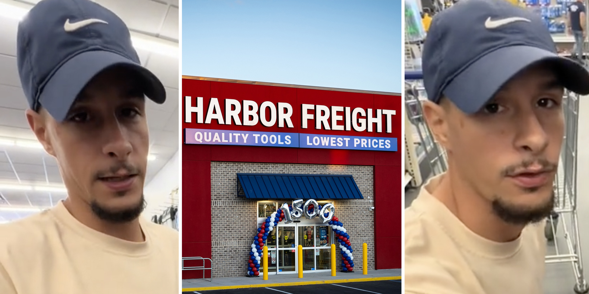 Man talking(l+r), Harbor Freight(c)