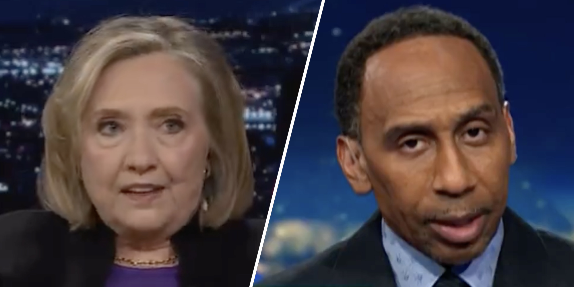 Hillary Clinton(l), Stephen A Smith(r)