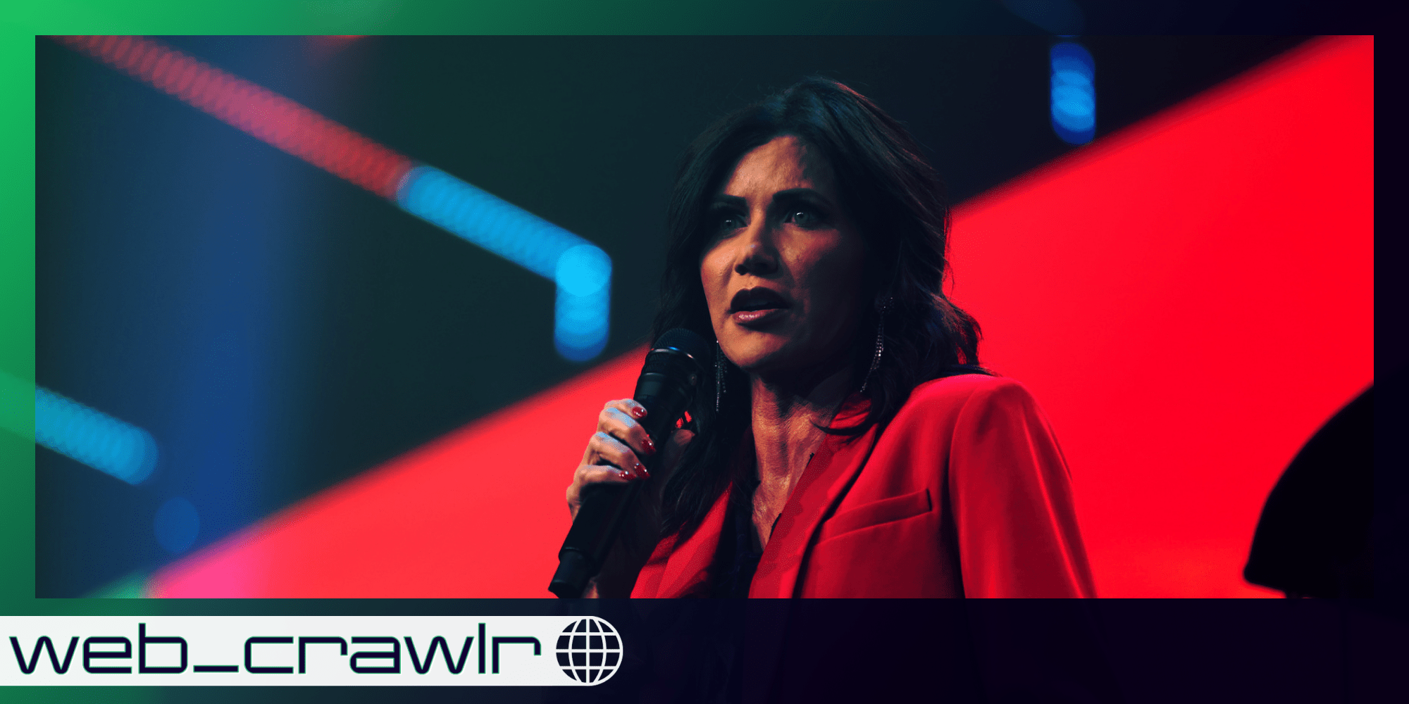 Gov. Kristi Noem. The Daily Dot newsletter web_crawlr logo is in the bottom left corner.