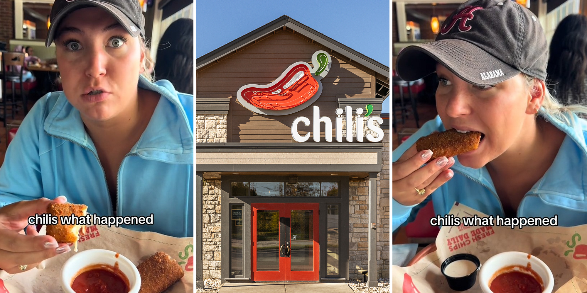 Customer questions Chili’s mozzarella sticks after zero cheese pull