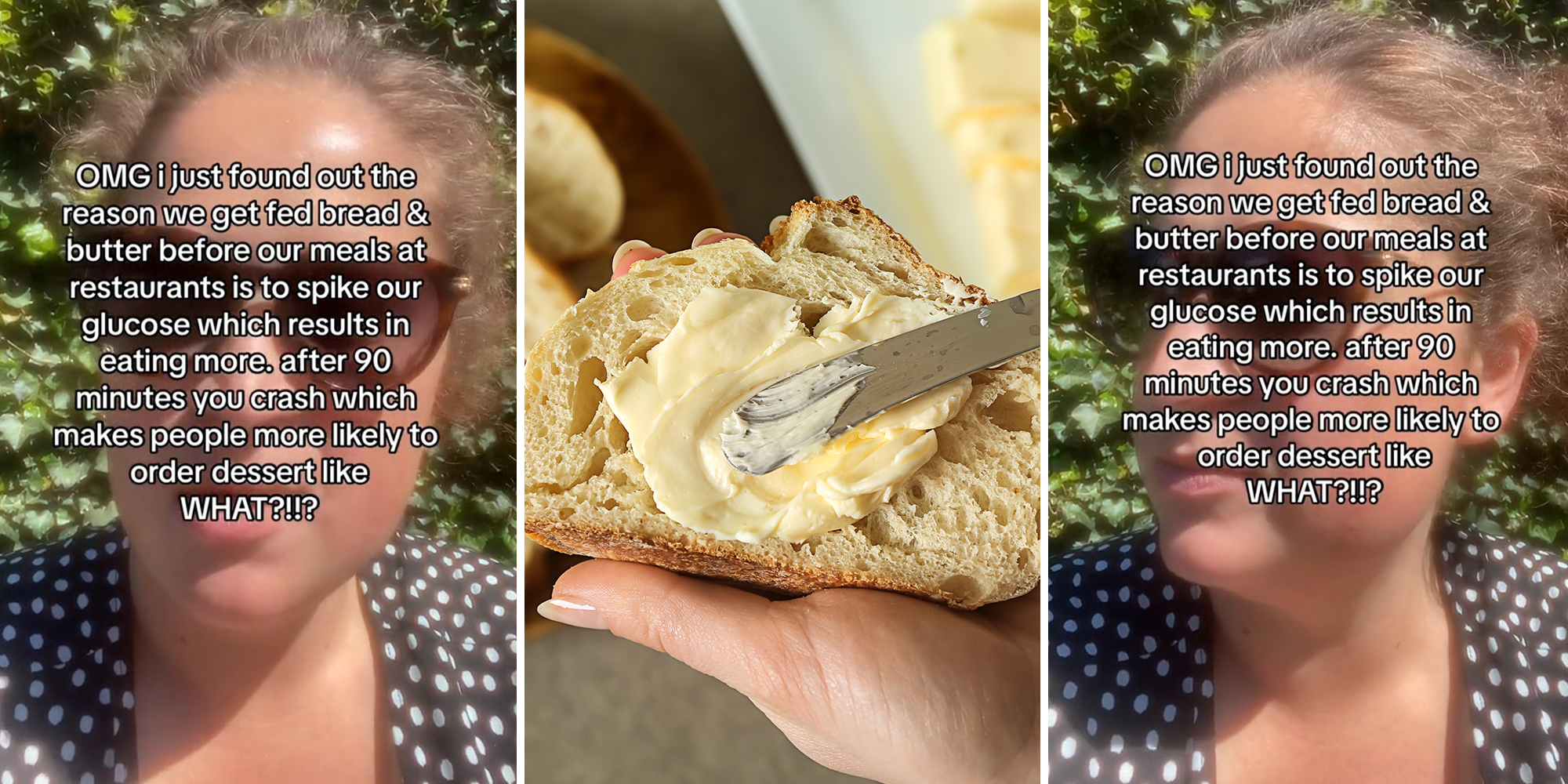 Woman says this is the real reason restaurants give out complimentary bread, butter