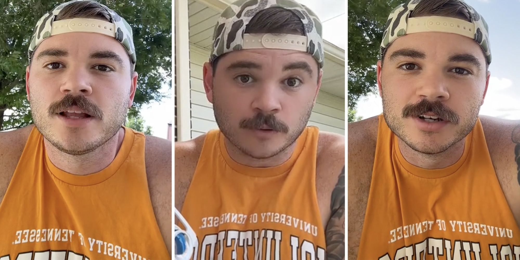 Man talking (three split)