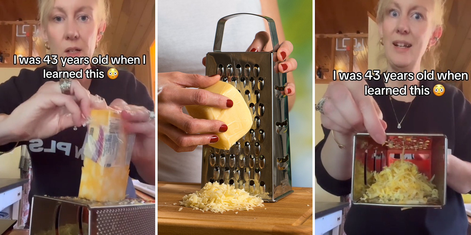 Woman shares the ‘right way’ to use a cheese grater