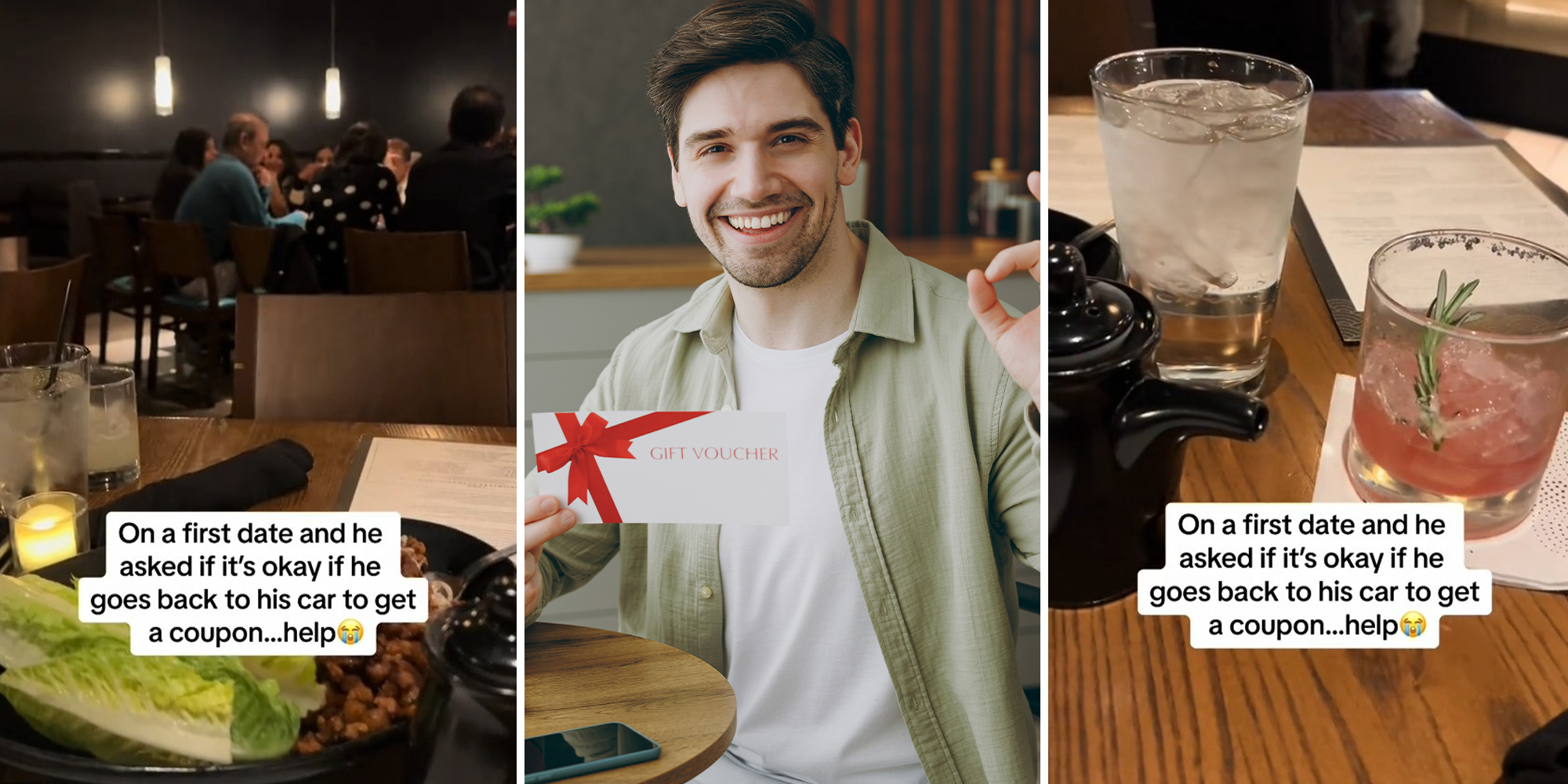 Man asks woman during first date if he can go back to the car and get a coupon